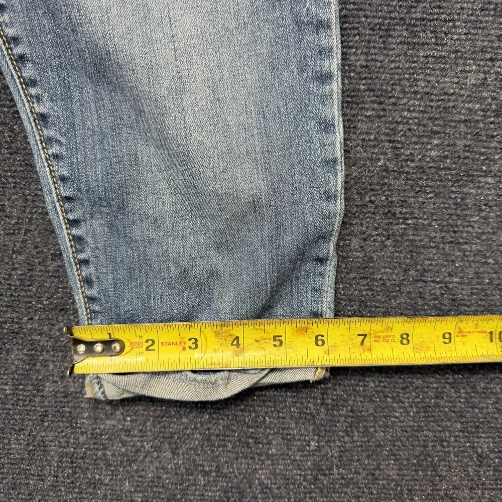 Hollister Capri Jeans Womens 7 Medium Wash Blue Distressed Cuffed Stretch Denim